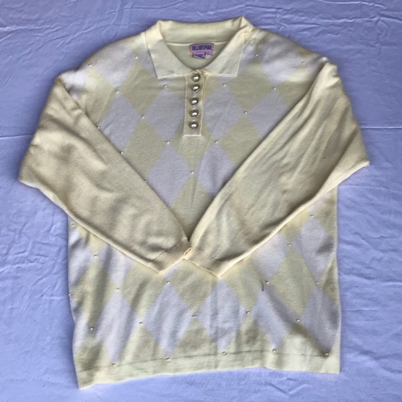 Vintage Hillary Paige sweater. Yellow and white - Picture 3 of 4